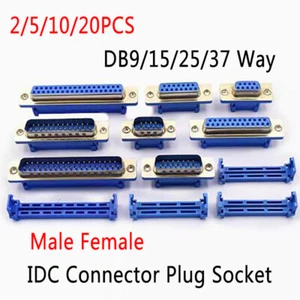 Male Female DB9/15/25/37 Way IDC Connector Plug Socket D-Sub Blue 2/5/10/20 Pcs - Picture 1 of 12