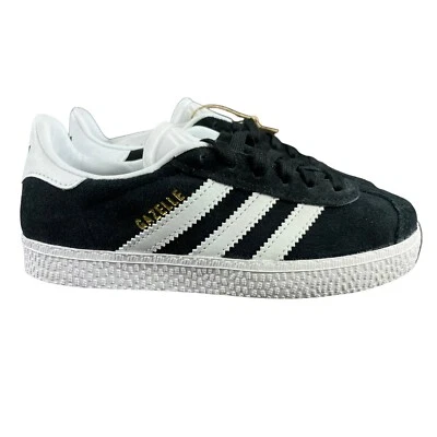 Adidas Originals Gazelle Black White Gold Suede Shoes BB2507 Youth Size 12K - Imagem 1 de 4