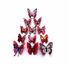 Papillon De 3D Déco Maison Butterfly ROSE ROUGE 12 Pièces double aile couche