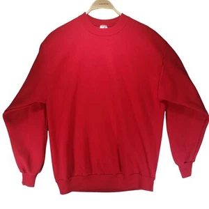 Vintage 80s Jerzees Russell Pullover Dad Sweatshirt Red Large Made in USA VTG - Picture 1 of 8