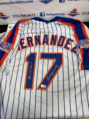 CAMISETA DE LA SERIE MUNDIAL 1986 PERSONALIZADA FIRMADA POR KEITH HERNANDEZ DE LOS METS - CERTIFICADO DE AUTENTICIDAD BECKETT Foto 1 de 2