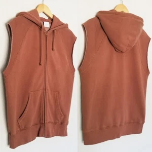 Aritzia Tna Cozy Fleece Boyfriend Sleeves Zip Hoodie Sweatshirt Brown XS Fleece - Picture 1 of 15