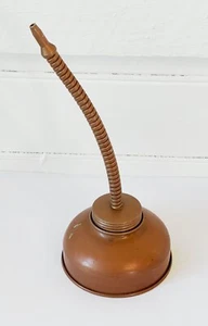 VINTAGE 6 oz Oil Can Oiler Thumb Press W/ 6-1/2" Flex spout neck - Picture 1 of 5
