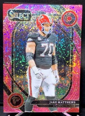 Jake Matthews #'d/15 - 2024 Panini Select Club level dazzle pink No.264 Falcons - Image 1 of 4