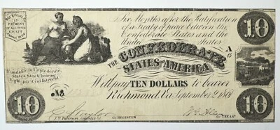 1861 $10 Confederate States of America T-28 - Image 1 of 2