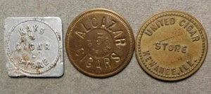 B332 3-Kewanee IL: United Cigar Store – 10c + Kays Cigar Store – 10c + Alcazar C - Picture 1 of 2