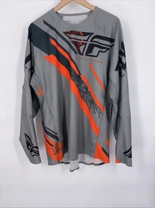 Fly Racing Mens Evo 2.0 Jersey Top Large Gray Orange Motorcross Extreme Sports - Picture 1 of 10