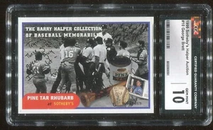 1999 Sotheby's Pine Tar Rhubarb George Brett Billy Martin Graded 10 Gem Mint CGC - Picture 1 of 1