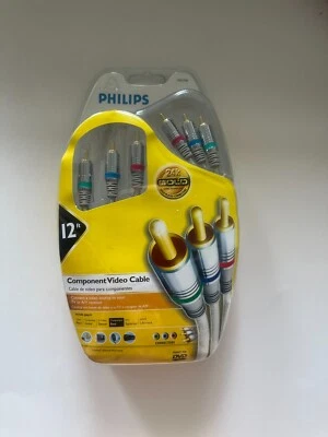 Philips 12 футов КОМПОНЕНТНЫЙ ВИДЕОКАБЕЛЬ 24k ПОЗОЛОЧЕННЫЕ СОЕДИНЕНИЯ! СОВЕРШЕННО НОВЫЙ - Изображение 1 из 2