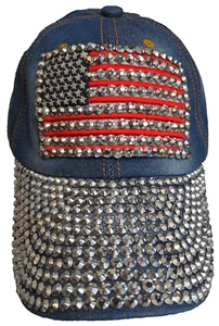 Baseball Mütze/Trucker Cap keine Marke handgefertigt Nieten Flagge - Bild 1 von 4