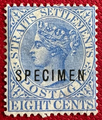 ESPÉCIME MALÁSIA 1892-99 opt STRAITS SETTLEMENTS QV 8c MH SG#101s M5434 - Imagem 1 de 3