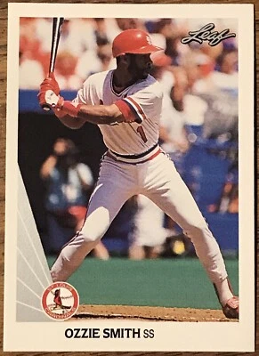 Ozzie Smith 1990 Leaf Baseball Card #142 St. Louis Cardinals MLB HOF Free Ship - Image 1 of 3