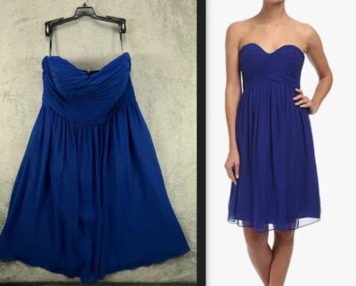 Vestido Donna Morgan Para Mujer 12 Azul Real de Gasa Sin Tirantes Ajuste Acampanado Formal Nuevo con Etiquetas Foto 1 de 4