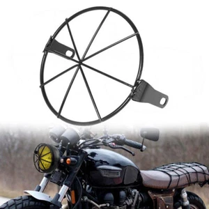 Motorcycle Black Headlight Lamp Grill Fit For Harley Touring Chopper Bobber - Picture 1 of 8