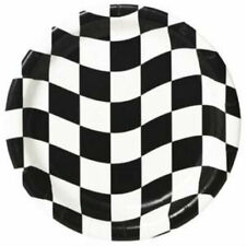 Creative Converting 159082 Black and White Check Dinner Plates