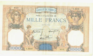 1000 Francs Ceres And Mercury Ticket 15-07-1938 TTB ++ (198*) - Picture 1 of 3