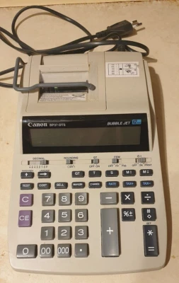 N9135 Machine à calculer électrique Canon BP37-DTS Bubble Jet 12 digit bureau  - Photo 1/3