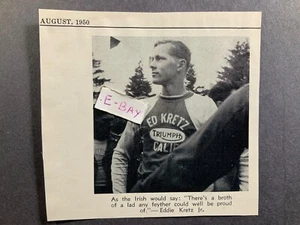 1950 Magazine Pucture. Ed Kretz Jr. 1st Place Laconia Motorcycle Race - Bild 1 von 1