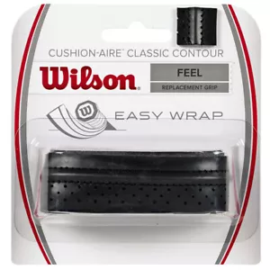 Wilson Cushion-Aire Contour Squash Tennis Racquet Replacement Grip - Black - Picture 1 of 2