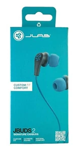 JLab JBUDS2 Signature Earbuds, Custom Fit, Ultimate Sound, Natural Comfort BLUE - Picture 1 of 2