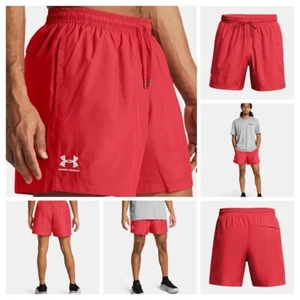 Under Armour 2XL Men's Shorts Red White UA Icon Volley 5.5" Dry Pockets Fast NWT - Picture 1 of 10