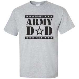 ""Orgulloso EJÉRCITO Dad"" Camiseta Mangas Cortas en Gris Deportivo - Adulto Pequeño a 5X-Grande" - Imagen 1 de 1