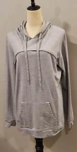 Cadenshae Breastfeeding Sweatshirt Gray Hoodie Kangaroo Pockets XL - Picture 1 of 11