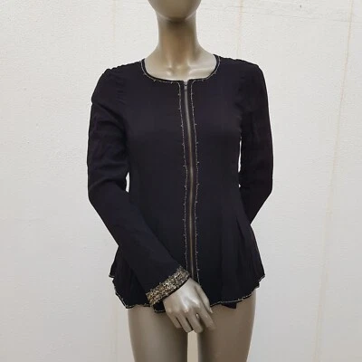 Hübsche Cardigan von Hoss Intropia, 38, rabenschwarz – gold. Luxus Perlen! - Bild 1 von 4
