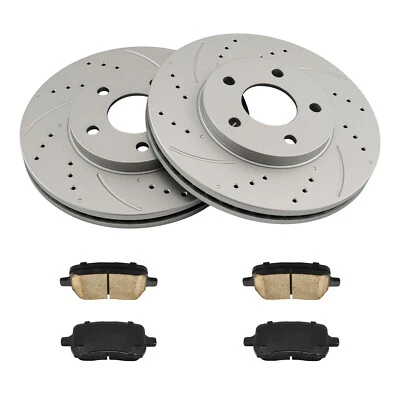 Rotores de disco perforados delanteros y pastillas de freno para Chevrolet HHR 2006 2007 2008 2009-2011 Foto 1 de 4