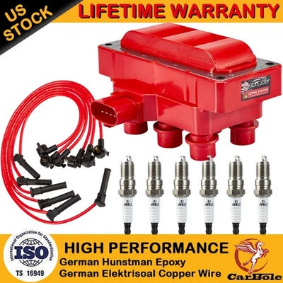 Juego de bobinas de encendido y bujías y cables para Mercury Mountaineer 4,0 L V6 1998-2010 Foto 1 de 4