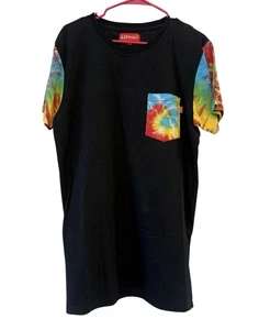 Herren T-Shirt schwarz Asphalt mit Batik Akzenten, Large - Bild 1 von 4