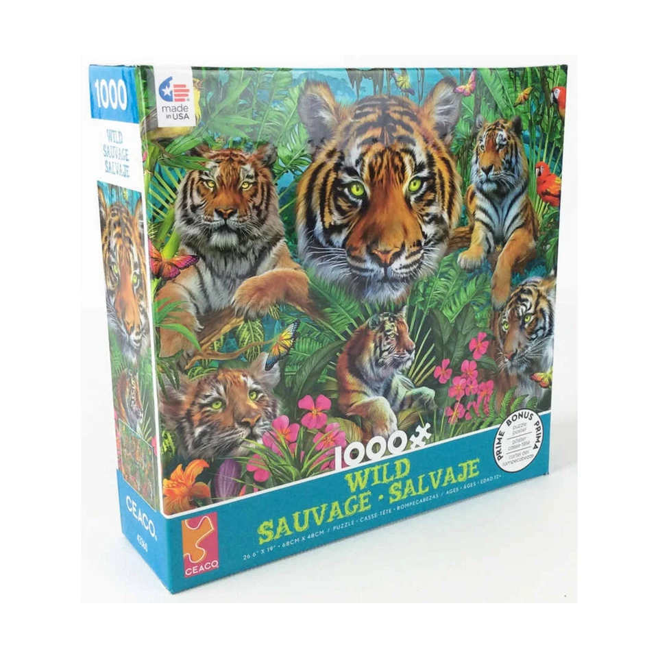 Ceaco Puzzle Wild Series 4 - Tigers in the Jungle (1000 Pieces) New - Image 1 of 1