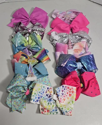 Lot Of 13 JoJo Swia 7" Hair Bows, Used & Nwt - Image 1 of 4
