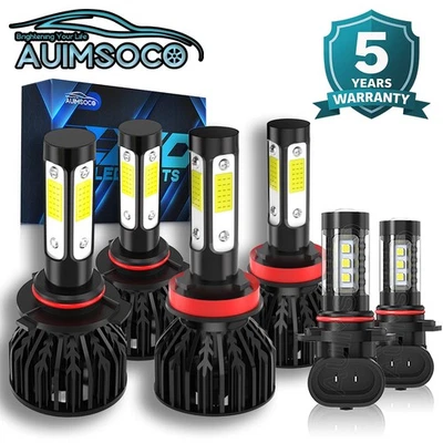 For Cadillac SRX 2010 2011-2016 LED Headlight Fog Light Bulbs Combo 6Pcs White - Image 1 of 4