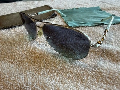 Auténticas gafas de sol TIFFANY & CO. Infinity Silver Aviator TF 3049B *Descontinuadas* Foto 1 de 4