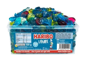 Caramelle Gommose Haribo A Forma Di Puffo Gusto Frutta Ideali Per Feste 1,13 Kg - Foto 1 di 3