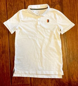 Nike Boys Polo Large Court Heritage Tennis White Polo Uniform Large 14-16 - Picture 1 of 3