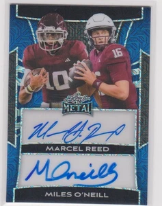 2025 Leaf Metal Blue Mojo Marcel Reed Miles O'Neill Auto #3/4 Texas A&M Aggies - Picture 1 of 2