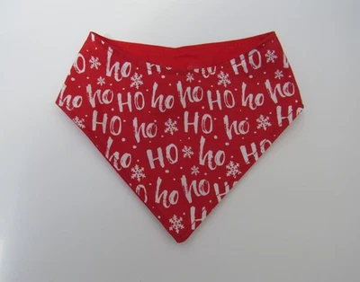 HANDGEFERTIGT Hundehalstuch Weihnachten hohoho rot XXXS - 2XL