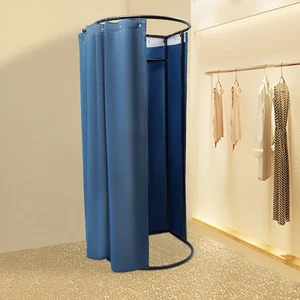 Portable Outdoor Dressing Room Fitting Room Blue Curtain Privacy Room For Store - Picture 1 of 20