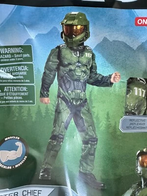 Kids Master Chief Infinite Muscle Costume HALO Halloween Costume Small (4-6) - Photo 1/3