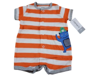 Carter's Alien Monster Striped Summer Romper One-Piece Baby Boys NB Newborn NWT - Picture 1 of 4