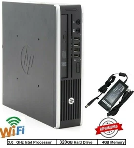 HP Slim Desktop Computer Windows 10 Pro 4GB RAM 320GB HDD WiFi DVD for Office... - Picture 1 of 7