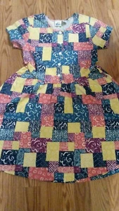 NUEVO DE LOTE ANTIGUO Años 90 Niñas Patchwork pañuelo colorido algodón tejido vestido de sol talla 14 - Imagen 1 de 8
