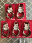 5 sets of Hallmark Snowman and Heart Cookie Cutters, sugar cookie recipe on back