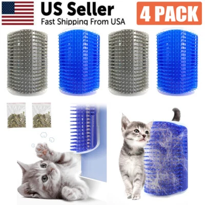 Afeitadora de cuerno de gato 4 piezas productos de belleza personal con peine de masaje de esquina de hierba gatera afeitadora Foto 1 de 4