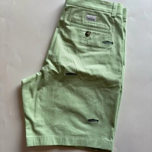 Vineyard Vines Men's 32 Breaker Shorts Pistacchio Green Embroidered Fish Beach - Picture 1 of 8