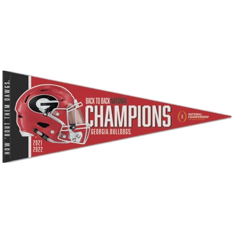 GEORGIA BULLDOGS 2022 BACK TO BACK NCAA NATIONAL CHAMPS PREMIUM PENNANT 12"X30" Cover