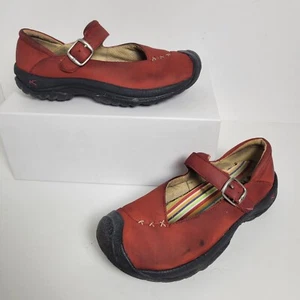 Keen Shoes Womens Size 6.5 Cush Red Mary Jane Leather Casual Buckle Walking - Picture 1 of 14