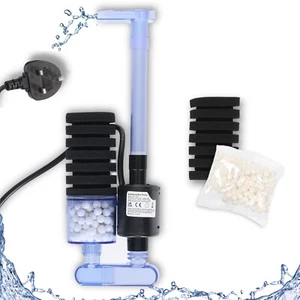 Aquarium Bio Schwammfilter mit eingebauter Pumpe Bio Medien Aquarium Filtration - Bild 1 von 9